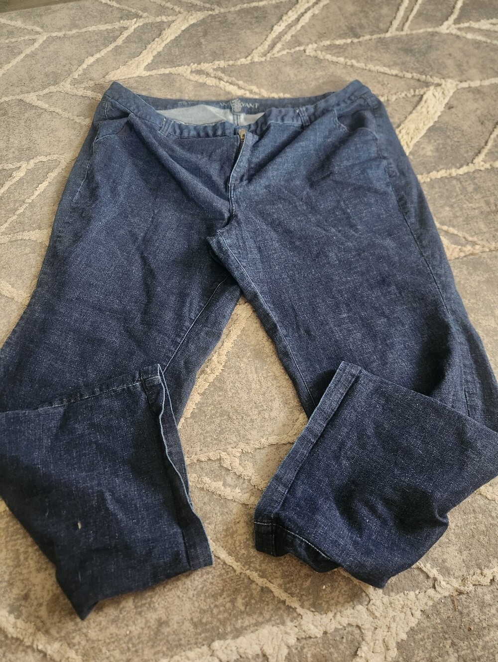 Lane Bryant Dark Blue A-Line Trouser Jeans